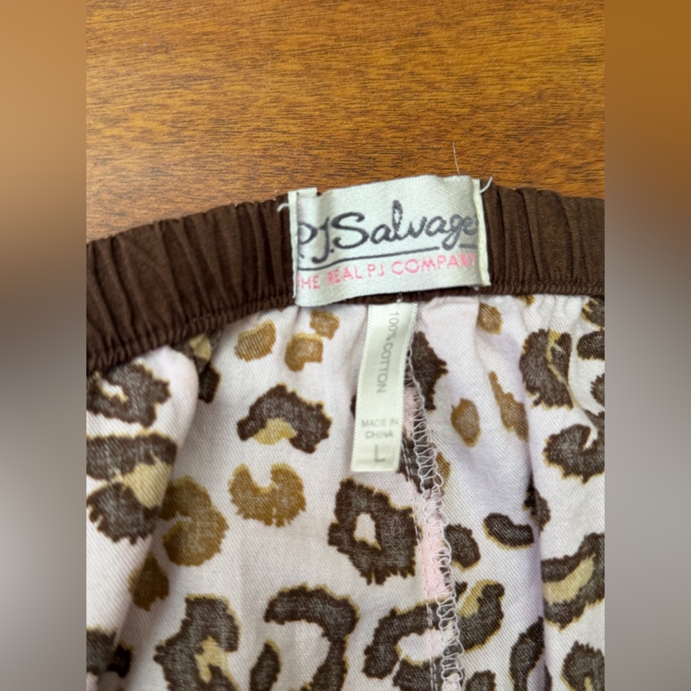 PJ Salvage size L Leopard Print pink & brown Pajama Pants Y2K - Picture 5 of 5
